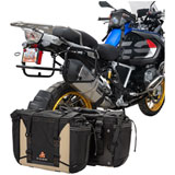 Tusk Pannier Racks With Olympus Pannier Bags Black/Tan w/ Black Racks
