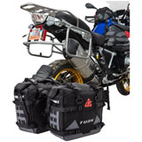 Tusk Pannier Racks with Tusk Pilot Pannier Bags Black/Grey w/ Silver Racks