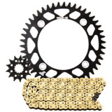Tusk Chain and Sprocket Kit - Aluminum Rear/428 Gold Plated Race Chain Black Rear Sprocket