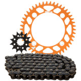 Tusk Chain and Sprocket Kit - Aluminum Rear/428 Off-Road Chain Orange Rear Sprocket