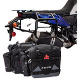 Tusk Pannier Racks with Tusk Pilot Pannier Bags and Bottle Holders Black/Grey