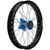 Tusk Impact Complete Wheel - Front Black Rim/Silver Spoke/Blue Hub