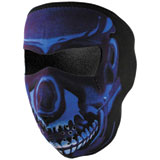 Zan Full Face Neoprene Mask Blue Chrome Skull