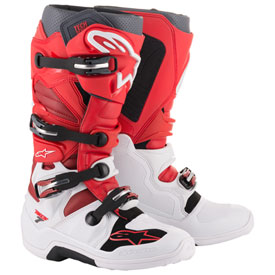 Alpinestars Tech 7 Boots Size 12 White/Red/Burgundy
