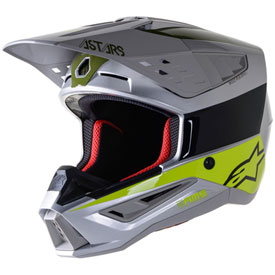 Alpinestars Supertech M5 Bond Helmet Large Silver/Yellow Flou/Military Green