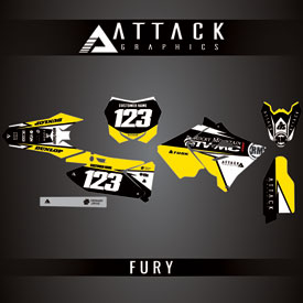 Attack Graphics Custom Fury Complete Bike Restyle Graphics Kit  Polisport MX Restyling Kit