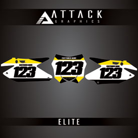 Attack Graphics Elite Restyle Number Plate Backgrounds  Polisport MX Restyling Kit