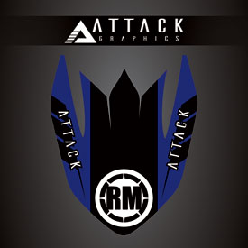 Attack Graphics Renegade Front Fender Decal  YZ Blue