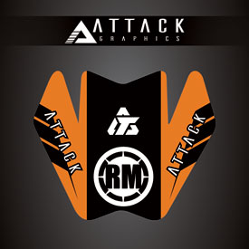 Attack Graphics Renegade Front Fender Decal  Orange