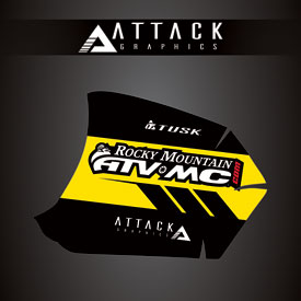 Attack Graphics Renegade Radiator Shroud Decal Acerbis Tank 5.3 Gallon Yellow