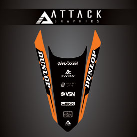 Attack Graphics Renegade Rear Fender Decal  KTM Orange