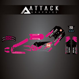 Attack Graphics Race Team Complete Stacyc Graphic Kit  Hot Pink