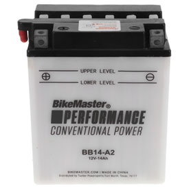 BikeMaster Performance Conventional Battery with Acid BB14A2