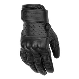 Black Brand Protector Leather Motorcycle Gloves