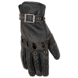 Black Brand Women's Vintage Venom Leather Motorcycle Gloves