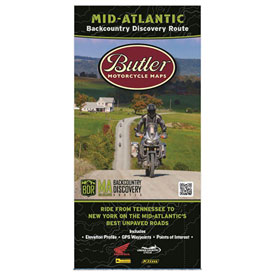 Butler Motorcycle Maps Mid-Atlantic Backcountry Discover Route: Dual Sport Map