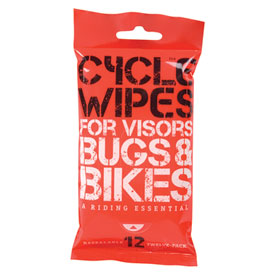 Cycle Wipes Disposable Visor/Bike Cleaners 12-Pack