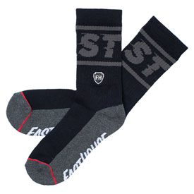 FastHouse Bronson Crew Socks Size 9-13 Black/Grey