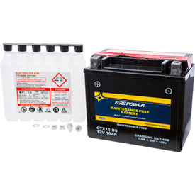 Fire Power Maintenance Free Battery with Acid CTX12BS