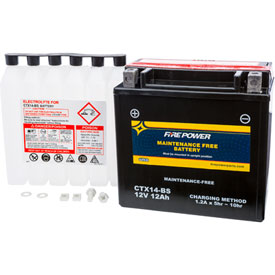 Fire Power Maintenance Free Battery with Acid CTX14BS