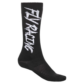 Fly Racing Thin MX Pro Socks Size 8-10 Black/White