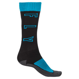 Fly Racing Thick MX Socks 2021 Size 8-10 Black/Blue/Grey