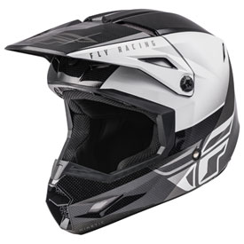 Fly Racing Youth Kinetic Straight Edge Helmet Small Black/White