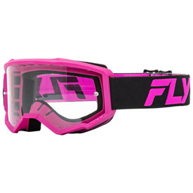 Fly Racing Focus Goggle  Black-Pink Frame/Clear Lens