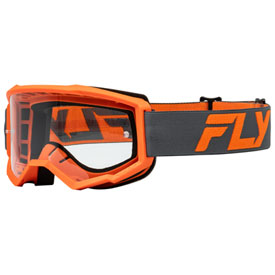 Fly Racing Focus Goggle  Charcoal-Orange Frame/Clear Lens