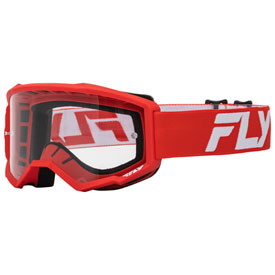 Fly Racing Focus Goggle  Red-White Frame/Clear Lens