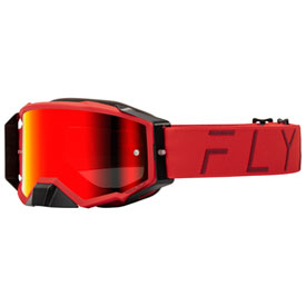 Fly Racing Zone Pro Goggle  Red Frame/Red Mirror Smoke Lens