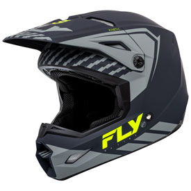 Fly Racing Youth Kinetic Menace Helmet Small Matte Grey/Hi-Vis