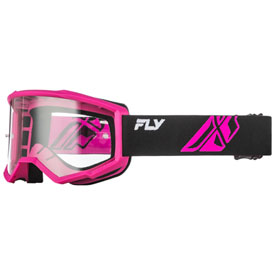Fly Racing Focus Goggle  Black-Pink Frame/Clear Lens