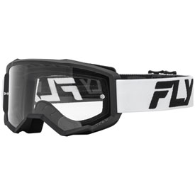 Fly Racing Focus Goggle  White-Black Frame/Clear Lens