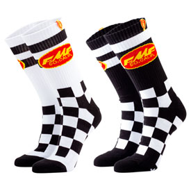 FMF Checker Socks - 2 Pack Size 10-13 Assorted