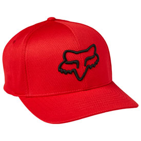 Fox Racing Lithotype 2.0 Flexfit Hat Small/Medium Flame Red