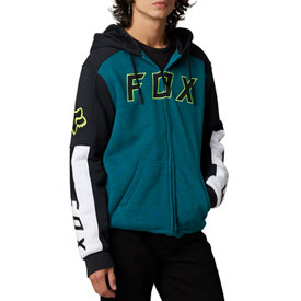 Fox Racing Leed Sasquatch Zip-Up Hooded Sweatshirt Large Heather Maui Blue