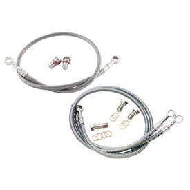 Galfer Stainless Steel Front and Rear Brake Line Kit Standard Length Clear/Silver
