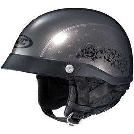 HJC Women's CL-Ironroad Black Rose Half-Face Helmet 