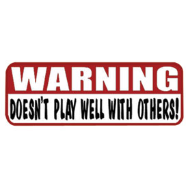 Hot Leathers Helmet Sticker - "Warning, Doesn't Play Well With Others!"