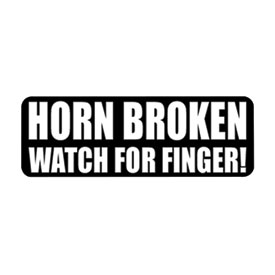 Hot Leathers Helmet Sticker - "Horn Broken Watch For Finger!"