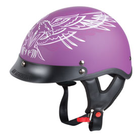 Hot Leathers Women's Shorty Style Pinstripe Upwing Half-Face Helmet