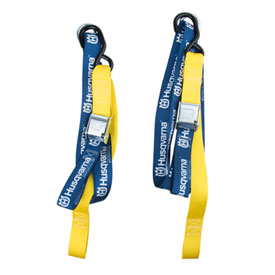 Husqvarna Soft Tie Downs with Clips  Blue/Yellow