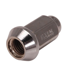 ITP Tapered Chrome Lug Nut 10mm x 1.25mm Thread Pitch w/14mm Head