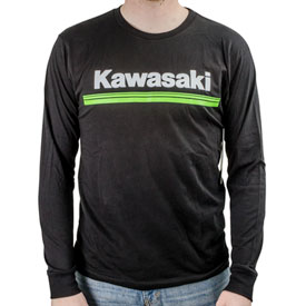 Kawasaki 3 Green Lines Long Sleeve T-Shirt Black 