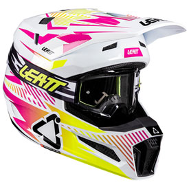 Leatt Moto 3.5 V26 Helmet with 3.5 Vizion Goggle XX-Large Storm Pink