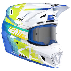 Leatt Moto 7.5 V26 Helmet with 4.5 Velocity Goggle XX-Large Pixel Blue