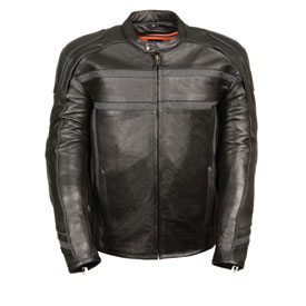 Milwaukee Leather Reflective Band and Piping Leather Motorcycle Jacket