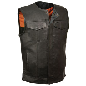 Milwaukee Leather Collarless Club Style Motorcycle Vest