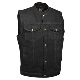 Milwaukee Leather Denim Snap Front Club Style Motorcycle Vest